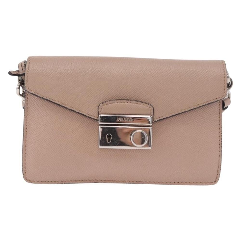 Prada Saffiano Galleria Shoulder Bag Beige